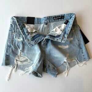 Blank NYC The Barrow Vintage High-Rise Cut Off Light Wash Jean Shorts size 26